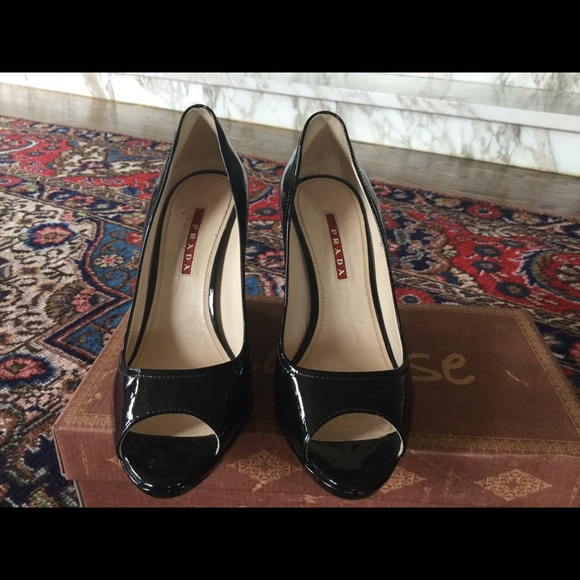 Prada cork wedges Patent Black 37 - Picture 2 of 4